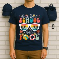Groovy Bye Bye School Hello Pool Last Day Of School Summer T-Shirt