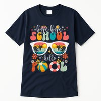 Groovy Bye Bye School Hello Pool Last Day Of School Summer Tall T-Shirt