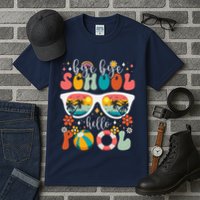 Groovy Bye Bye School Hello Pool Last Day Of School Summer Tall T-Shirt