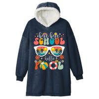 Groovy Bye Bye School Hello Pool Last Day Of School Summer Hooded Wearable Blanket