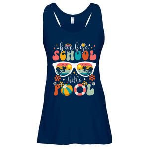 Groovy Bye Bye School Hello Pool Last Day Of School Summer Ladies Essential Flowy Tank