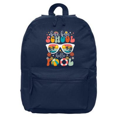 Groovy Bye Bye School Hello Pool Last Day Of School Summer 16 in Basic Backpack