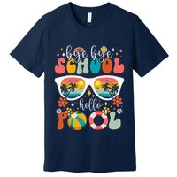 Groovy Bye Bye School Hello Pool Last Day Of School Summer Premium T-Shirt