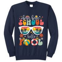 Groovy Bye Bye School Hello Pool Last Day Of School Summer Tall Sweatshirt