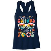 Groovy Bye Bye School Hello Pool Last Day Of School Summer Women's Racerback Tank