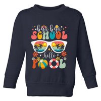 Groovy Bye Bye School Hello Pool Last Day Of School Summer Toddler Sweatshirt
