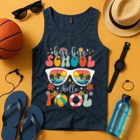 Groovy Bye Bye School Hello Pool Last Day Of School Summer Tank Top