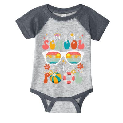 Groovy Bye Bye School Hello Pool Last Day Of School Summer Infant Baby Jersey Bodysuit