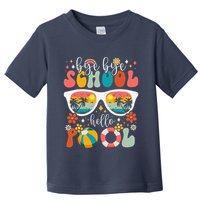 Groovy Bye Bye School Hello Pool Last Day Of School Summer Toddler T-Shirt