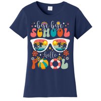 Groovy Bye Bye School Hello Pool Last Day Of School Summer Women's T-Shirt