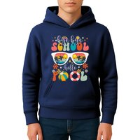 Groovy Bye Bye School Hello Pool Last Day Of School Summer Kids Hoodie