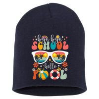 Groovy Bye Bye School Hello Pool Last Day Of School Summer Short Acrylic Beanie