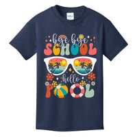 Groovy Bye Bye School Hello Pool Last Day Of School Summer Kids T-Shirt