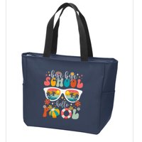 Groovy Bye Bye School Hello Pool Last Day Of School Summer Zip Tote Bag