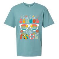 Groovy Bye Bye School Hello Pool Last Day Of School Summer Sueded Cloud Jersey T-Shirt