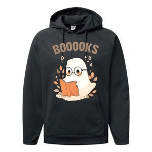 Ghost Books Bookworm Book Lover Halloween Performance Fleece Hoodie