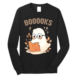 Ghost Books Bookworm Book Lover Halloween Long Sleeve Shirt