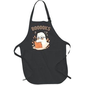 Ghost Books Bookworm Book Lover Halloween Full-Length Apron With Pockets