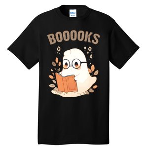 Ghost Books Bookworm Book Lover Halloween Tall T-Shirt