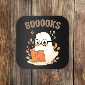 Ghost Books Bookworm Book Lover Halloween Coaster