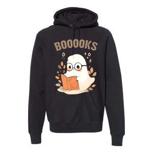 Ghost Books Bookworm Book Lover Halloween Premium Hoodie