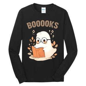 Ghost Books Bookworm Book Lover Halloween Tall Long Sleeve T-Shirt