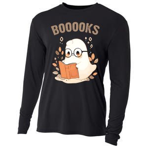 Ghost Books Bookworm Book Lover Halloween Cooling Performance Long Sleeve Crew