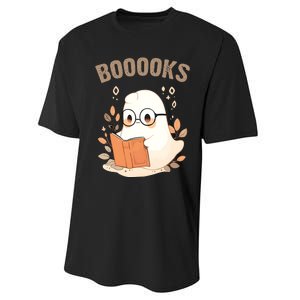 Ghost Books Bookworm Book Lover Halloween Performance Sprint T-Shirt