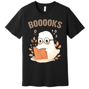 Ghost Books Bookworm Book Lover Halloween Premium T-Shirt