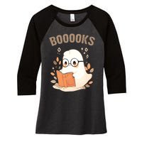 Ghost Books Bookworm Book Lover Halloween Women's Tri-Blend 3/4-Sleeve Raglan Shirt