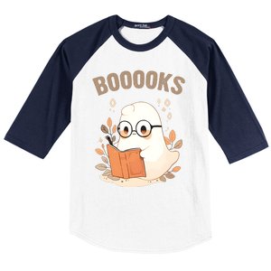 Ghost Books Bookworm Book Lover Halloween Baseball Sleeve Shirt