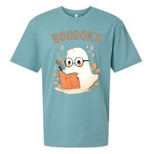 Ghost Books Bookworm Book Lover Halloween Sueded Cloud Jersey T-Shirt