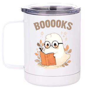 Ghost Books Bookworm Book Lover Halloween 12 oz Stainless Steel Tumbler Cup