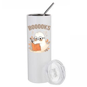 Ghost Books Bookworm Book Lover Halloween Stainless Steel Tumbler