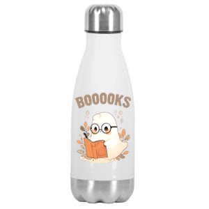 Ghost Books Bookworm Book Lover Halloween Stainless Steel Insulated Water Bottle