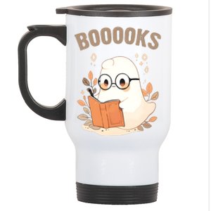 Ghost Books Bookworm Book Lover Halloween Stainless Steel Travel Mug