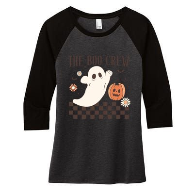 Groovy Boo Boo Crew Nurse Halloween Nurse For Women Gift Women's Tri-Blend 3/4-Sleeve Raglan Shirt