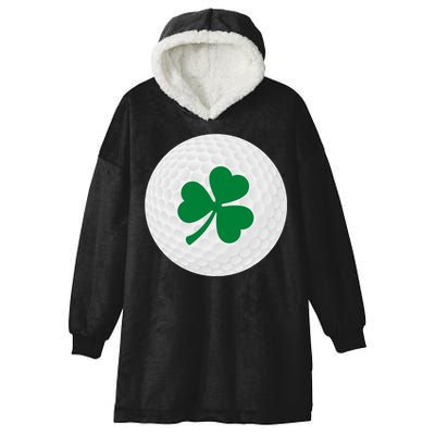 Golf Ball Clover St Patricks Day Ball Golfer Gift Hooded Wearable Blanket