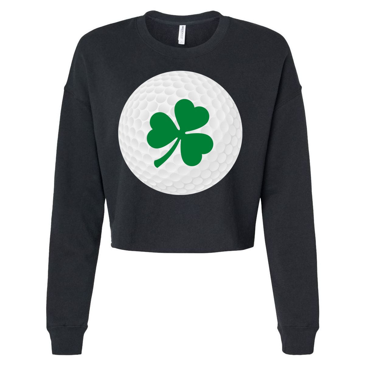 Golf Ball Clover St Patricks Day Ball Golfer Gift Cropped Pullover Crew