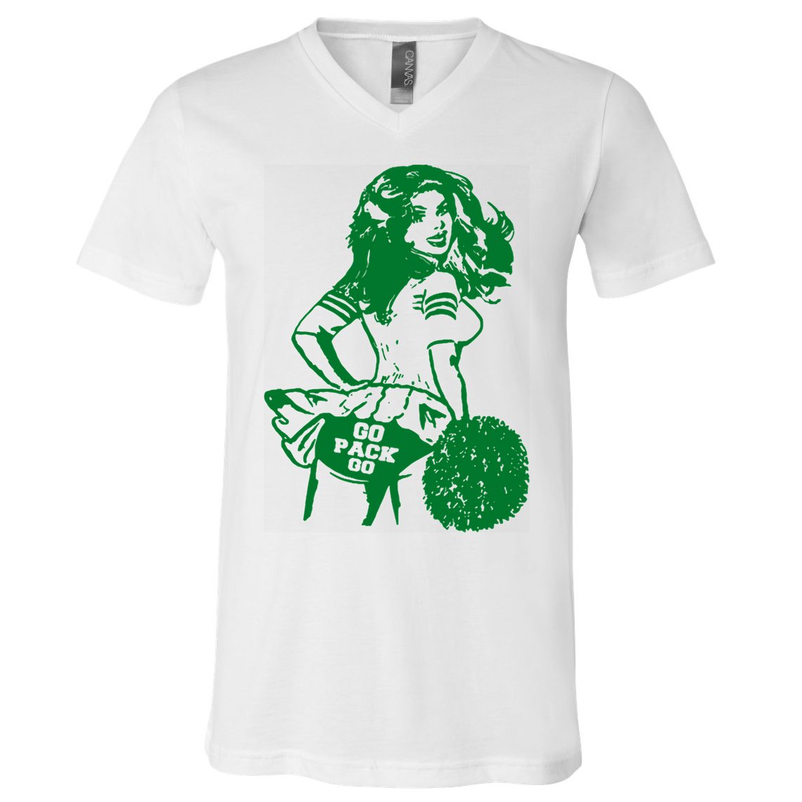 Green Bay Cheerleader Vintage Fan Wisconsin V-Neck T-Shirt