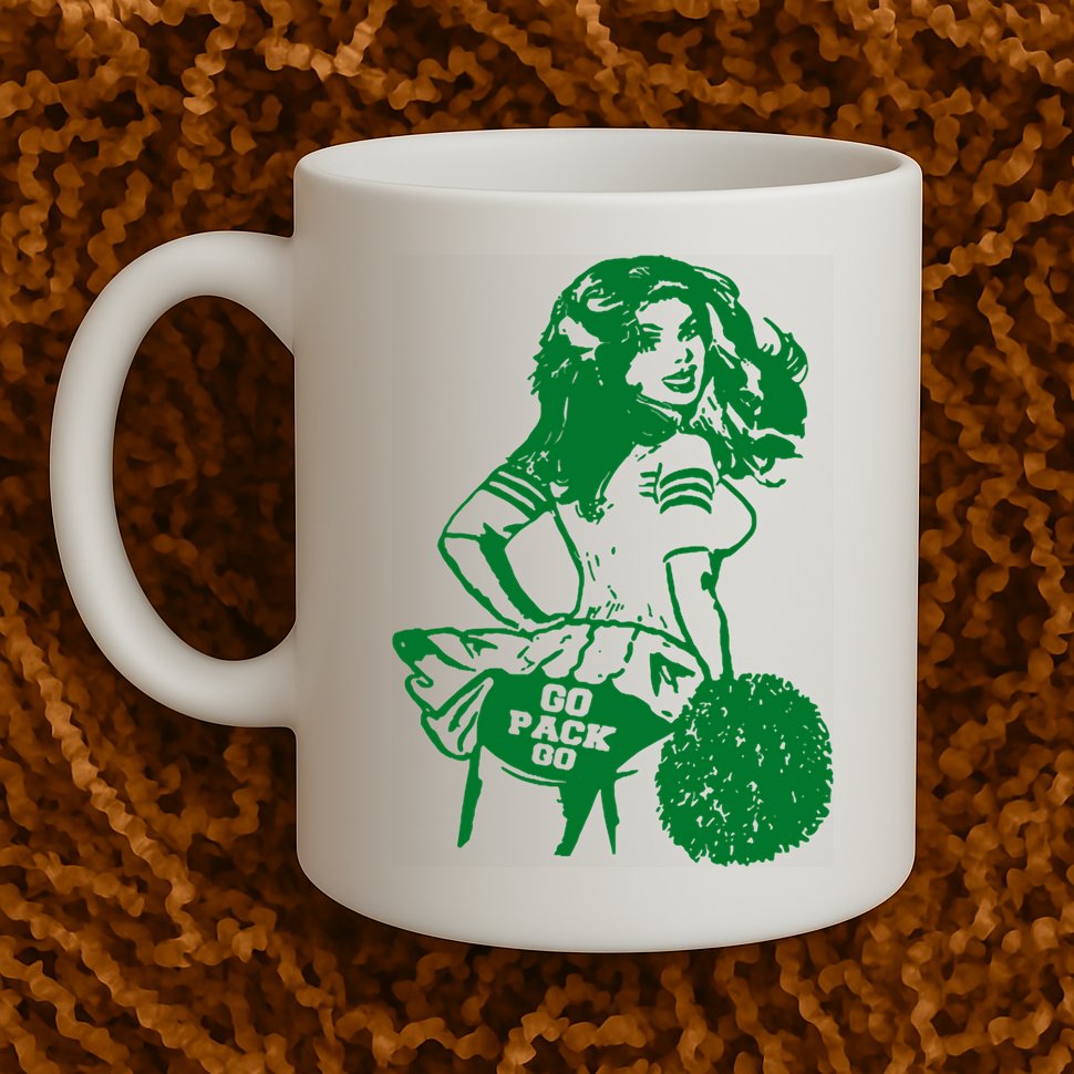 Green Bay Cheerleader Vintage Fan Wisconsin Mug