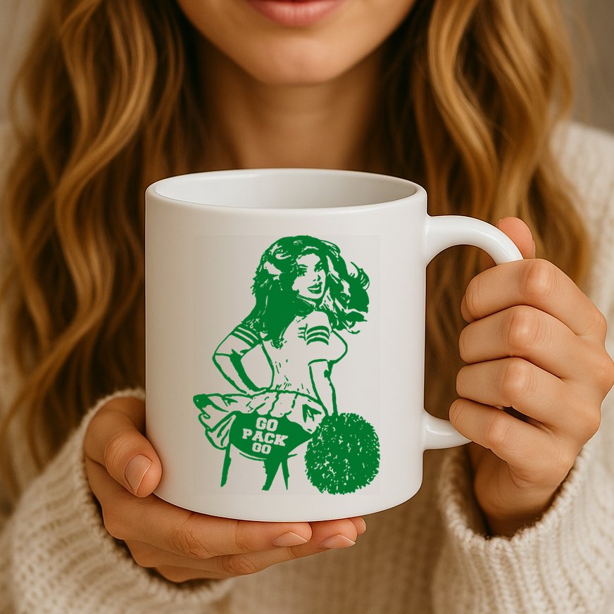 Green Bay Cheerleader Vintage Fan Wisconsin Mug