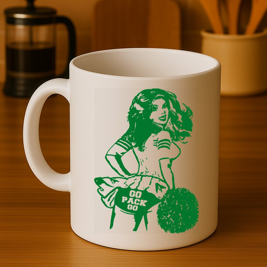 Green Bay Cheerleader Vintage Fan Wisconsin Mug