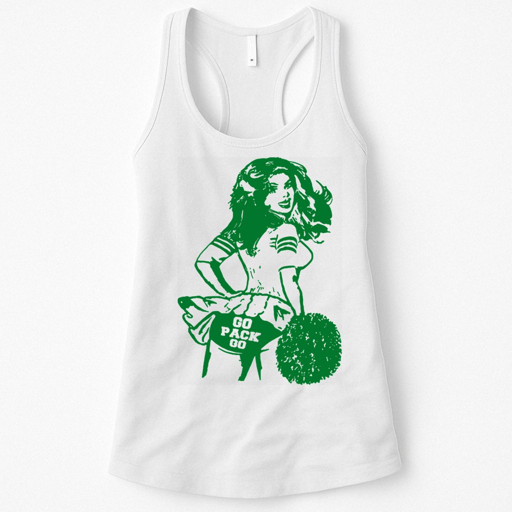Green Bay Cheerleader Vintage Fan Wisconsin Womens Tank Top
