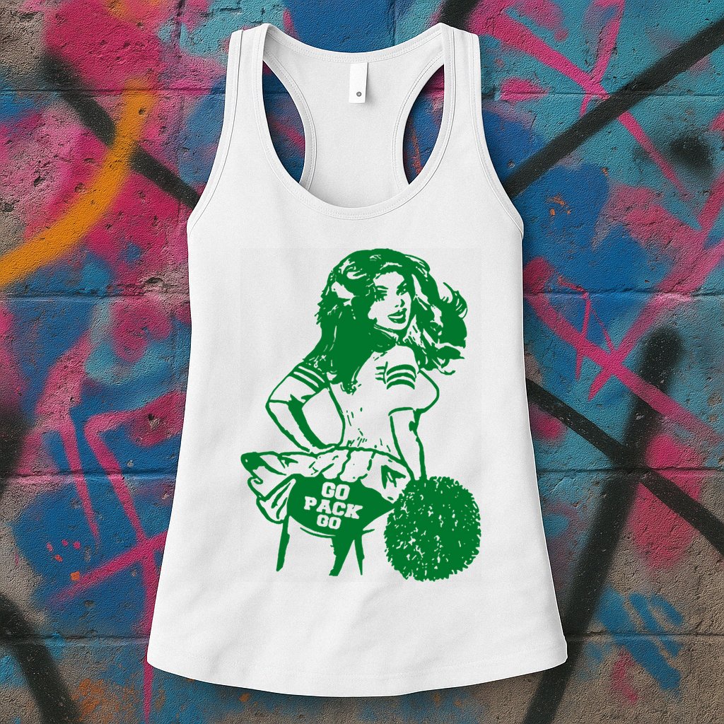 Green Bay Cheerleader Vintage Fan Wisconsin Womens Tank Top