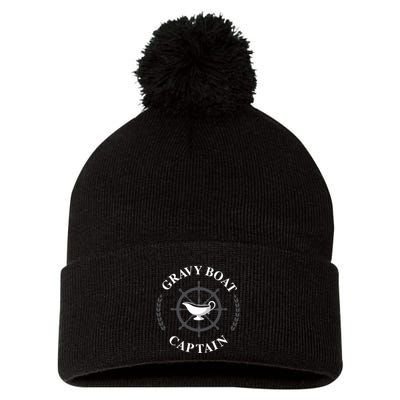 Gravy Boat Captain Funny Thanksgiving Gravy Pom Pom 12in Knit Beanie