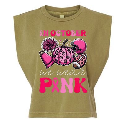 Groovy Breast Cancer Awareness In October We Wear Pin.K Garment-Dyed Women's Muscle Tee