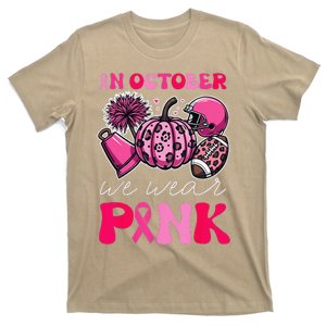 Groovy Breast Cancer Awareness In October We Wear Pin.K T-Shirt