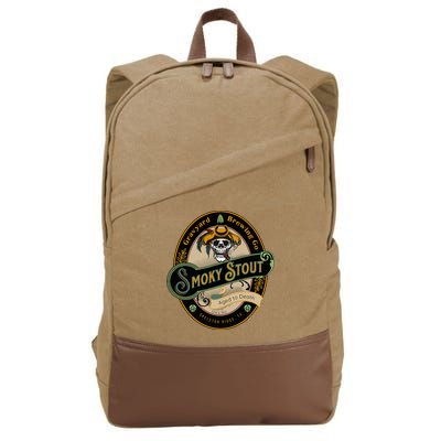 Graveyard Brewery Craft Beer Label Skeleton With Cigar Cotton Canvas Backpack