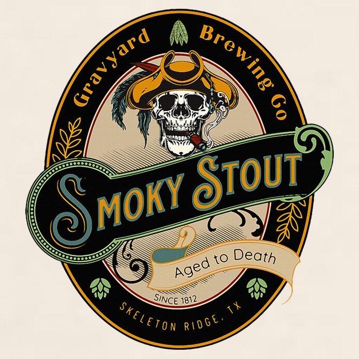 Graveyard Brewery Craft Beer Label Skeleton With Cigar Garment-Dyed Women's Muscle Tee